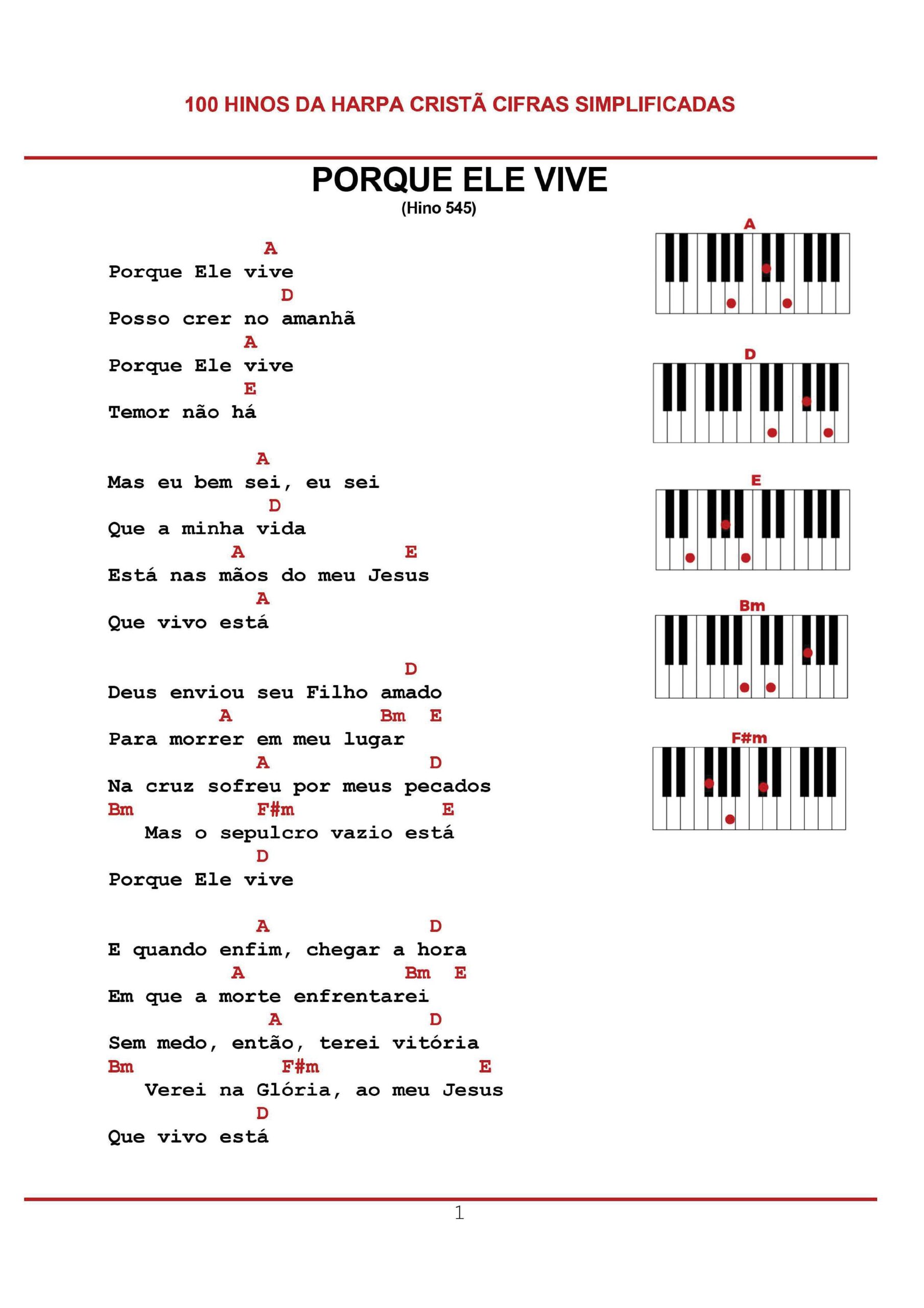 100 HINOS DA HARPA CRISTÃ - TECLADO - PDF